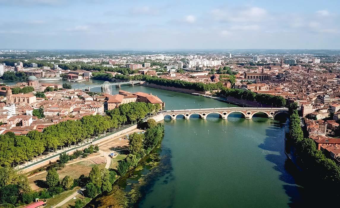 Vue aérienne de Toulouse 